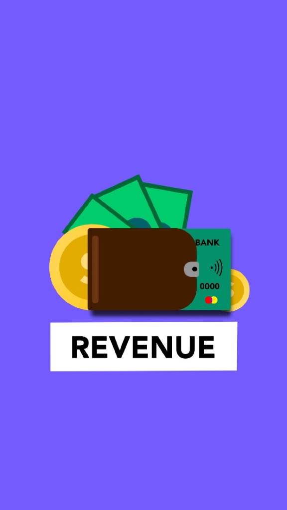 Illustration of wallet, cards and revenue concept